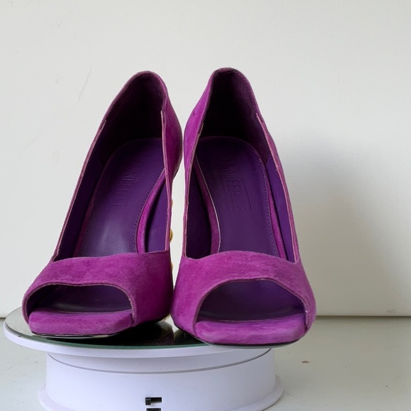 I AM JENNIFER LE Womens Purple Open Toe Suede Heels EU40 US9M - Picture 8 of 8